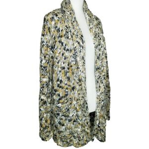 Chunky Knit Cardigan Sweater With Pockets Press Brand‎ M Multicolor Acrylic